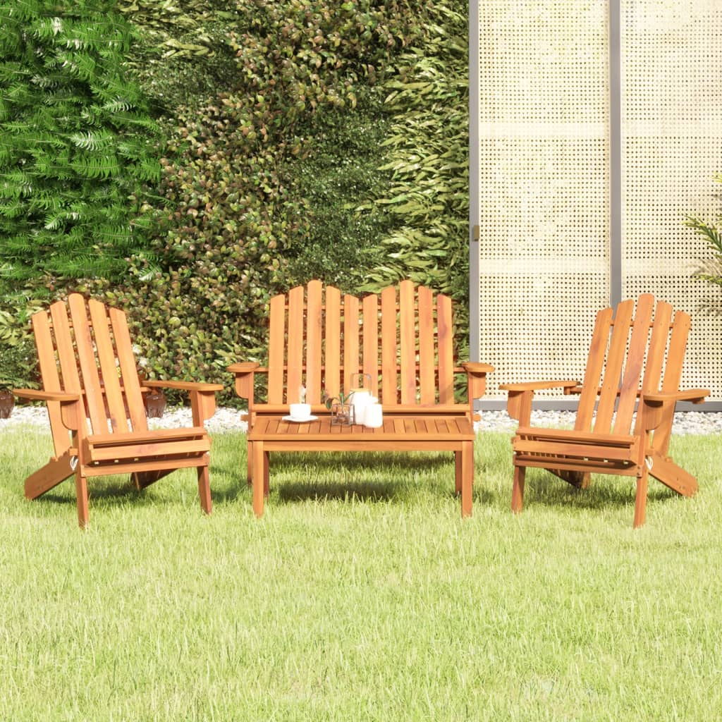 4 Piece Garden Lounge Set Adirondack Style Solid Acacia Wood