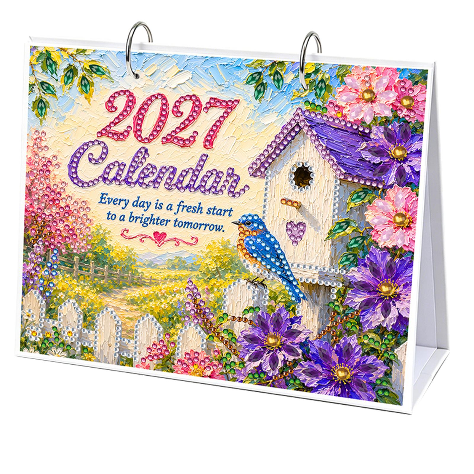 DIY Dimantu Gleznošanas Kalendārs 2027 Galda