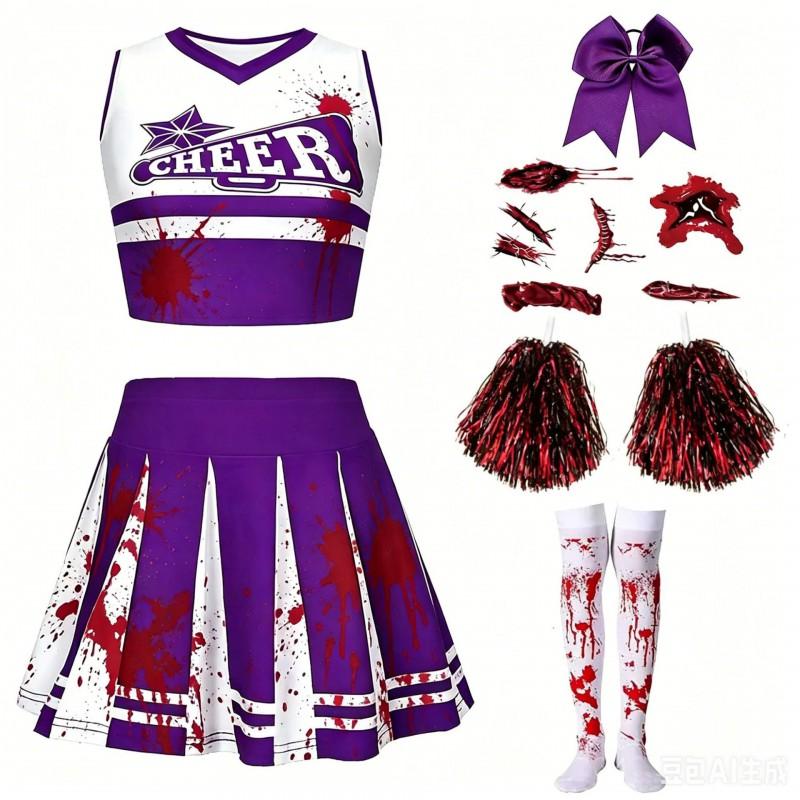 Bērnu cheerleadinga kostīms Hallowīna izrādes tērps