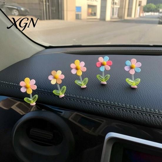 Innenraum-Autodekoration Federnde Wackelblume Armaturenbrett-Ornament, Wackelkopf-Sonnenblumen-Dekor, Niedlich für Rückspiegel und Home Office