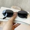 Old Money Stil Sonnenbrille Damen Foto Temperament Retro Oval Sonnenbrille Herren Hongkong Stil Metallrahmen Trend