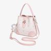 New Disney Strawberry Bear Series PVC Bucket Bag Handbag Women's Strawberry Pink/Cream White BMK-72626