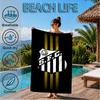 Fc Crest Design Printed Microfiber Beach Towel, Soft And Absorbent, Quick-Dry, Ideal for Summer Travel, Beach Essential, Swimming Pool