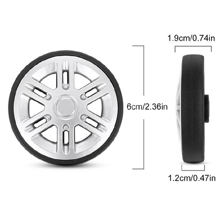 8 Stück 60mm Kofferrollen Gepäck Doppelrollen Schwenkrollen Reparatursets Einfach zu installieren für Ersatzgepäck