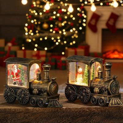 LED Nachtlicht Vintage Zug Weihnachten Batteriebetriebene Laterne Tragbare Dekorative Lampe Innen Außen Party Geschenk