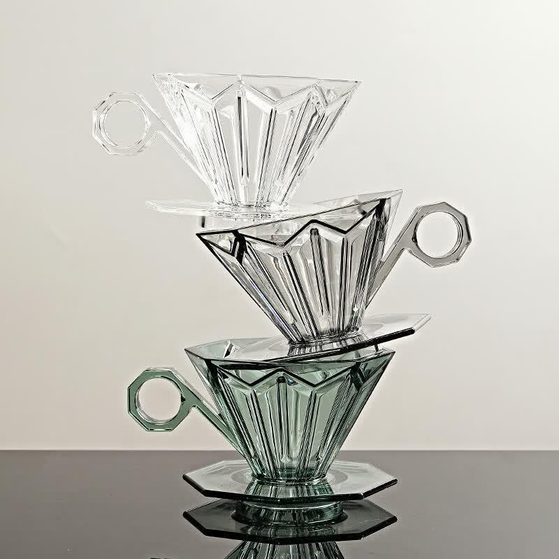 Jiaqi Octagonal Diamond Pour-Over Coffee Filter Cup Set