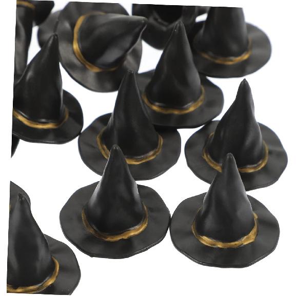 Wakauto 24pcs Miniature Dollhouse Witch Hats Mini Halloween Witch Hat Props Doll House Supplies Tiny Witch Hats for Crafts