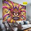 2D Carnival Mask Backdrop for Mardi Gras, Masquerade & Festival Themed Party