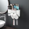 Cmaos Wall-Mounted Toothbrush Holder with 2 Cups and Toothpaste Dispenser