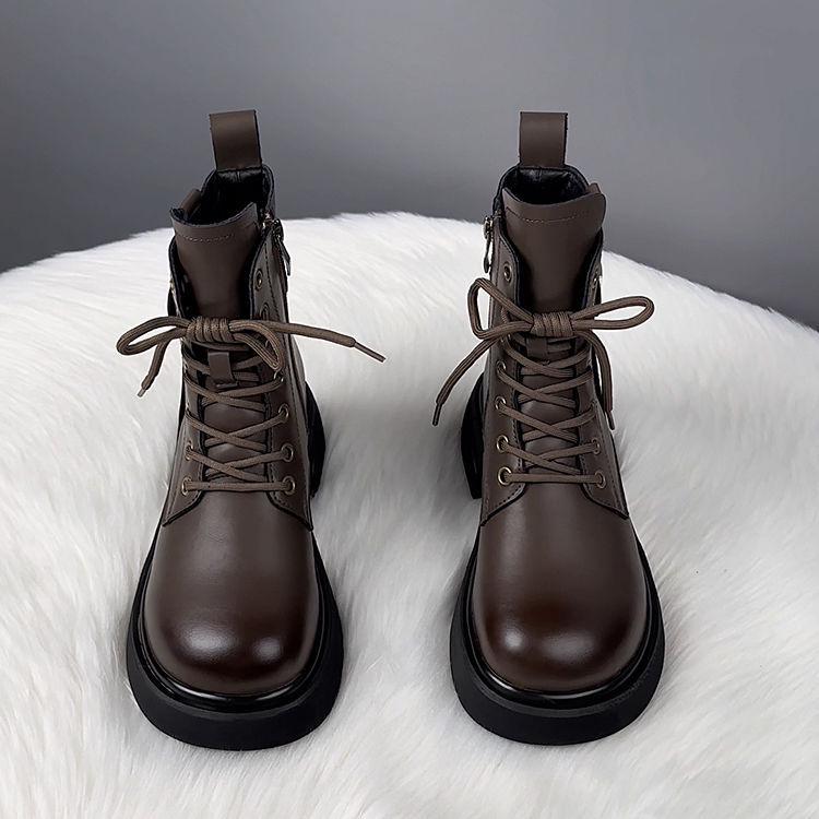 

Жіночі високоякісні черевики-мартінси на товстій підошві: Осінньо-зимові модні короткі черевики в британському стилі 37