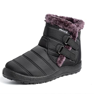 Snow Boots Women's Leather Surface Waterproof and Non-slip Fur Integrated Warm and Velvet Outdoor Wear Thickened Cotton Shoes