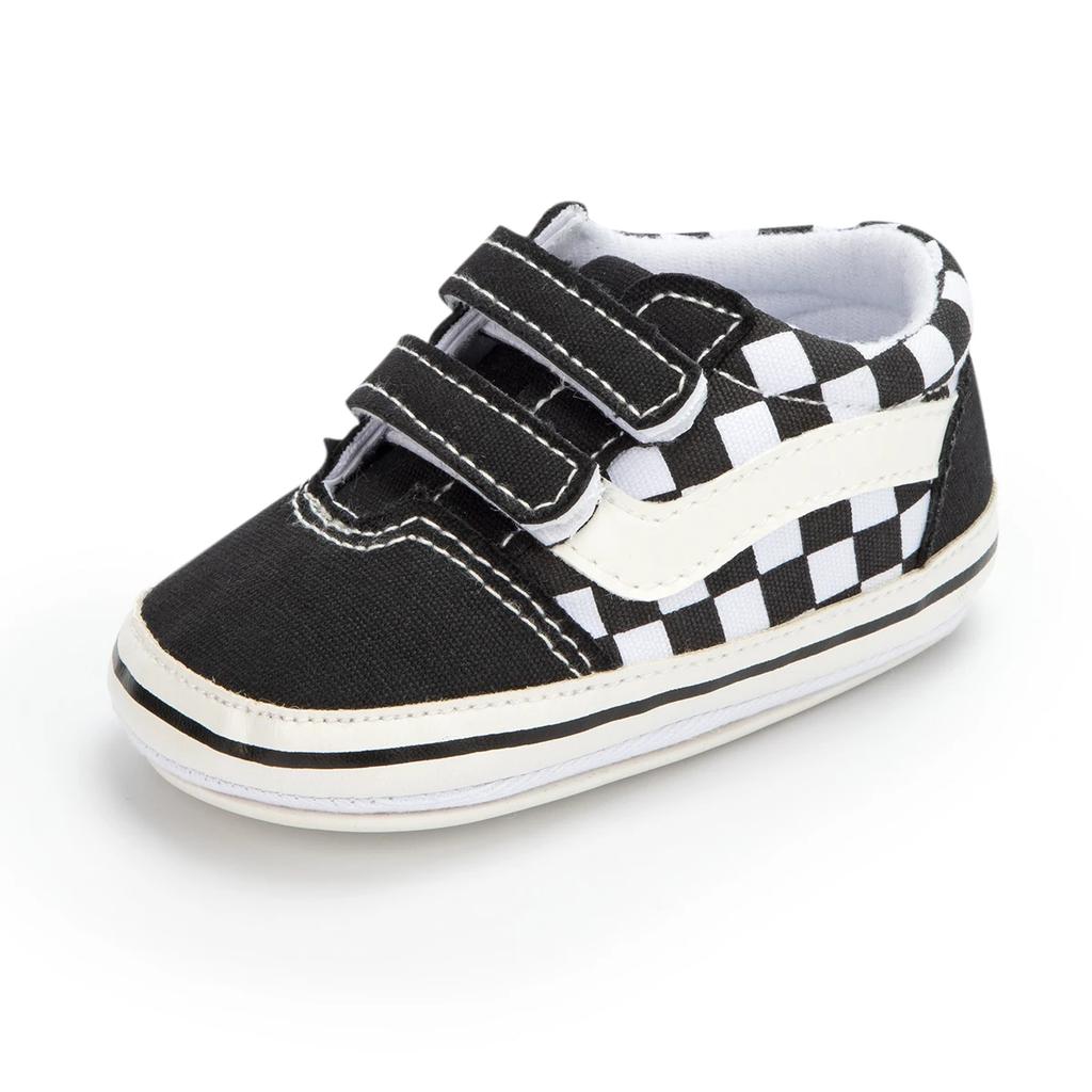2025 New Baby Canvas Sneakers Anti-slip Soft Plaid Baby Boy Girl Shoes Newborns First Walkers Infant Baby Unisex Casual Shoes