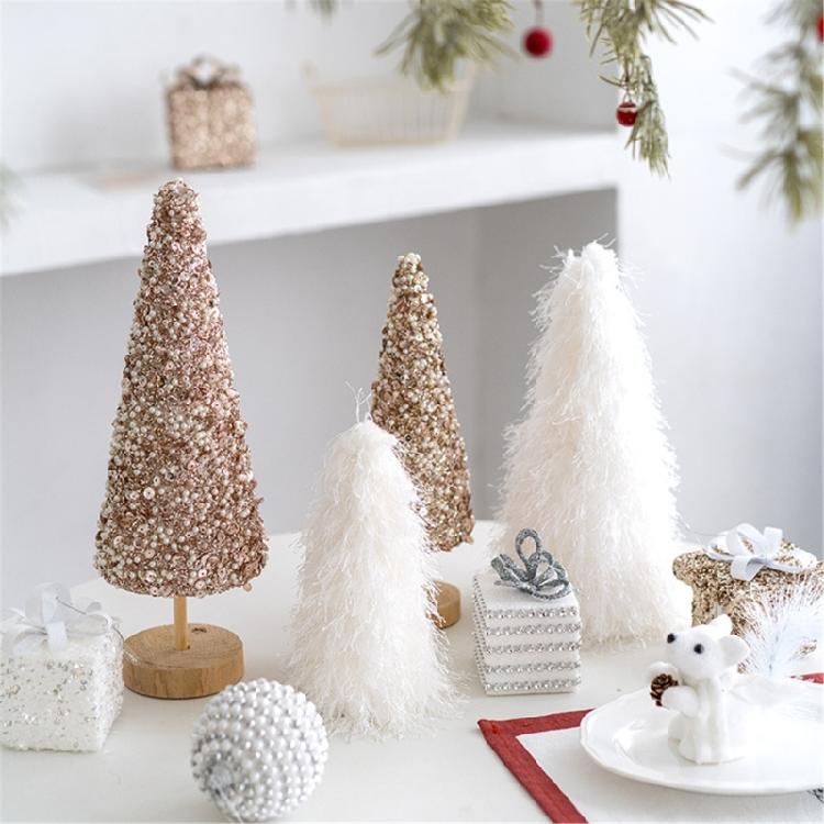 Holidays Tabletop Ornament Miniature Christmas Tree for Home Party Decoration Stylish Foam Sequins/Plush Trees Jewelry