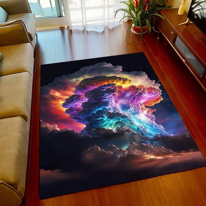 Nordic Abstract Colorful Cloud Carpet Oil Painting Style Sky Soft Children' Room Area Rugs Home Living Room Floor Mat Doormat