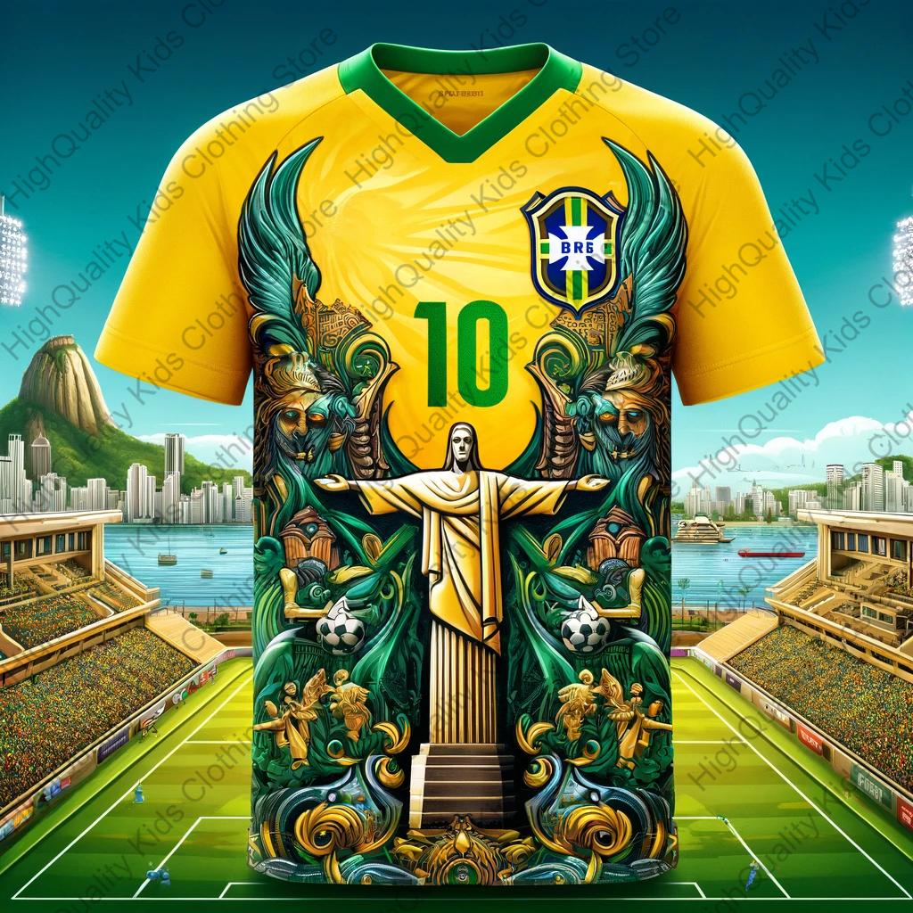 2025-26  New Arrival ChatGPT AI Brazil Jesus Jersey #10 Football Jersey For Adults Kids Summer Soccer Training Tops Clothing