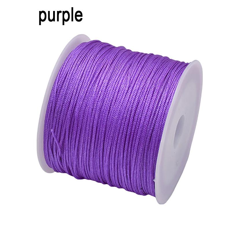 Corda di seta 45M/0,8MM trecciata in nylon per Fai da te per Forniture per la creazione di gioielli Nappe Perline Artigianato intrecciato Corda di nylon satinato CS003