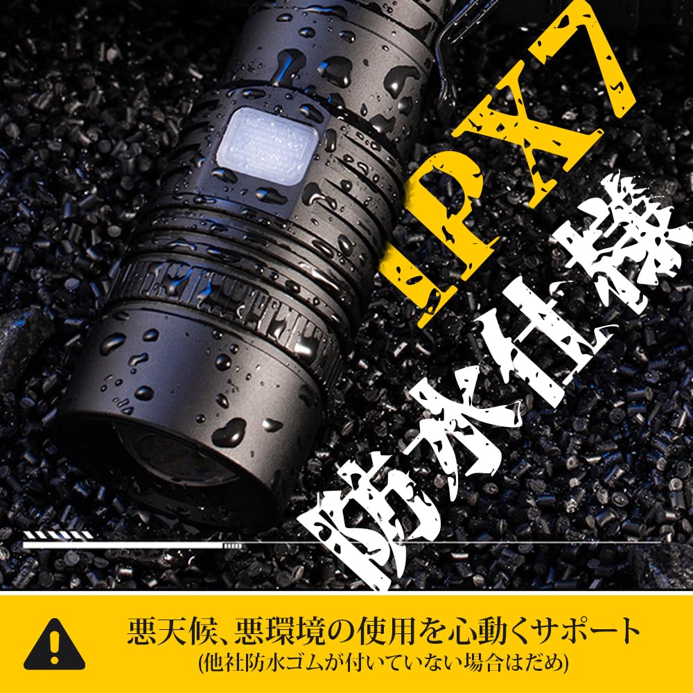 TAIGU LED High 7 USB Long for Emergency Power Work and Outdoor Use Flashlight, Powerful, Compact, Handheld, Brightness, XHP160, Modes, Rechargeable,