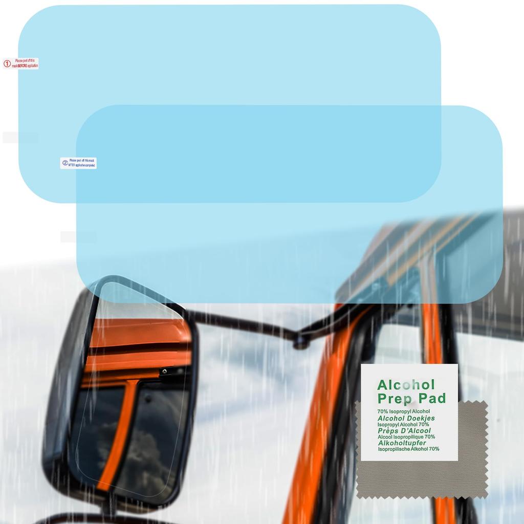 Ygmylandbb Hydrophilic Film Truck Mirror Waterproof Film 2 Sheets Square 13.4 x 6.3 inches (340 x 160 mm), Easy Installation