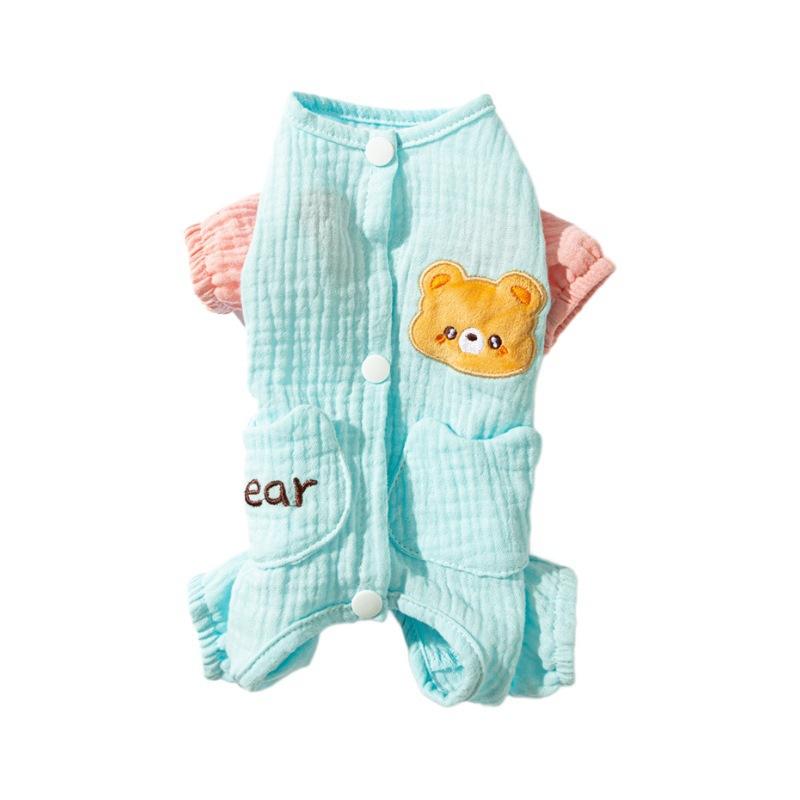 Thin Breathable Spring and Summer Dog Mesh Belly Bag Cat Four-legged Clothes Air-conditioned Clothes Loungewear Pet Dog Clothes