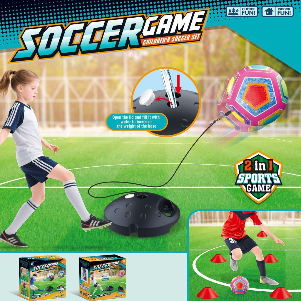 Gravity Base Soccer Ball Juggling Rebound Training Set Kids Outdoor Fitness Football Toy Gift