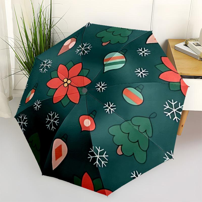 1pc Christmas ornaments Automatic Open/Close Umbrella - Portable Collapsible Umbrella with 8-Rib Stability, Fashion Lovers yy251017186