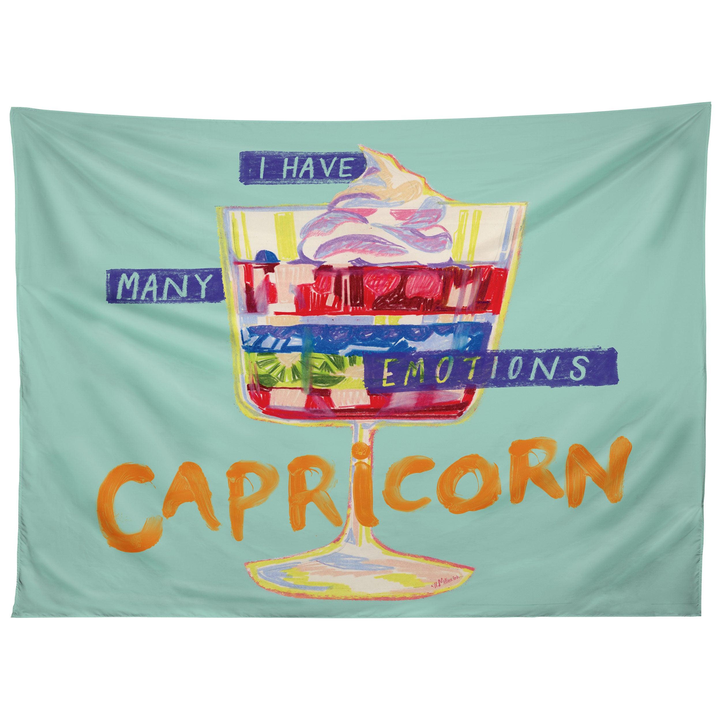 CAPRICORN FEELINGS IN PASTEL GREEN tapestry 75x100