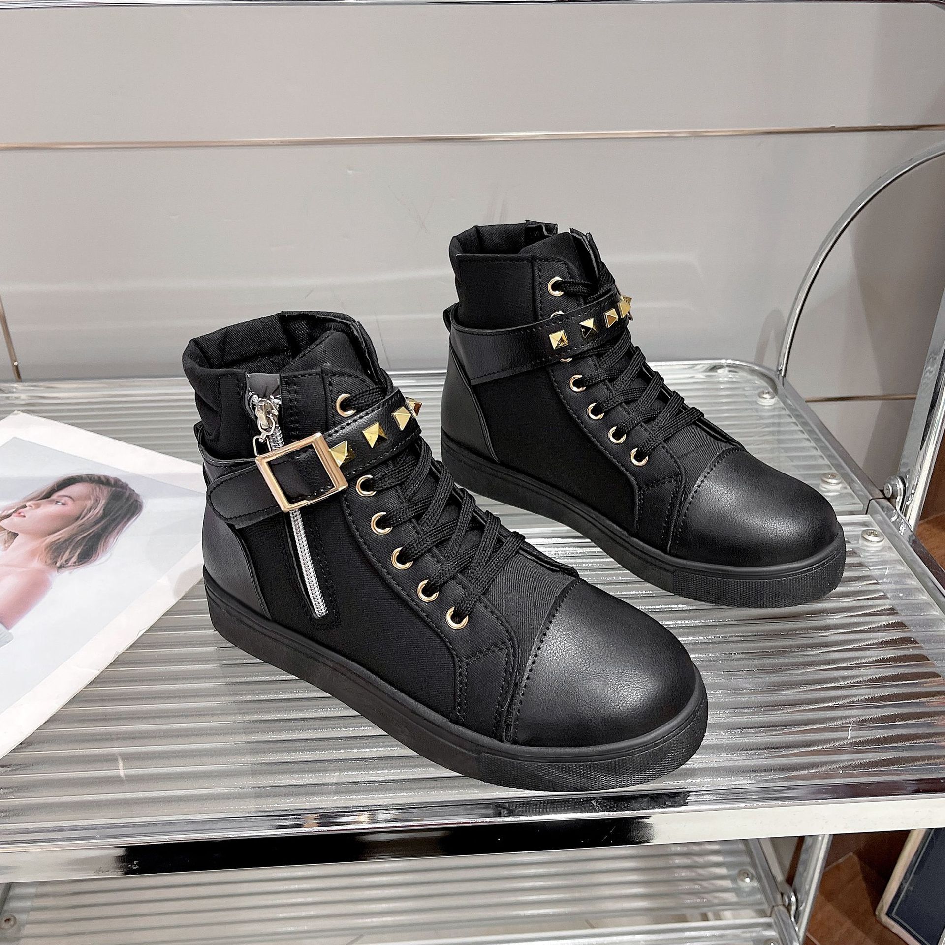 

Новые осенне-зимние парусиновые туфли для женской моды, повседневная обувь, легкие высокие кеды, весенние женские туфли, белые туфли, обувь на молнии 40