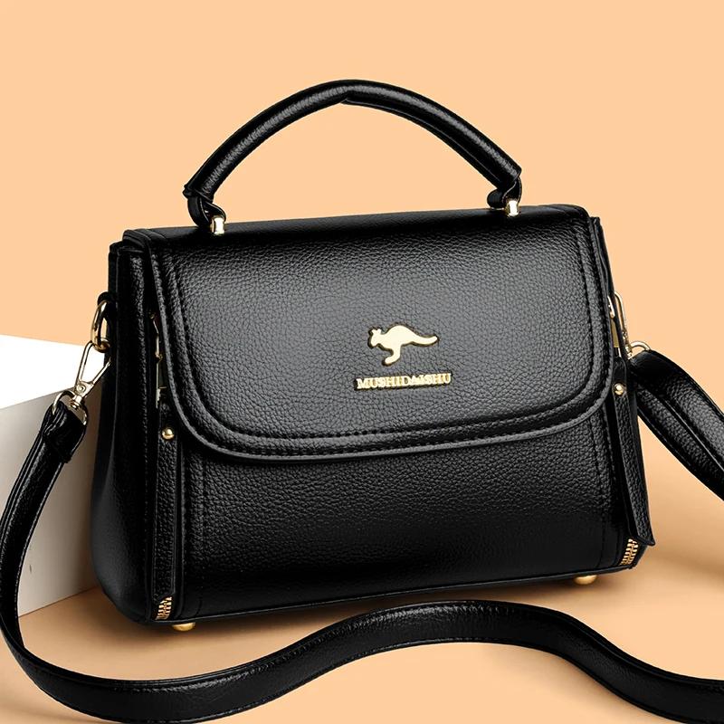 Women's Soft Leather Top-Handle Bags Luxury Design Shoulder Messenger Bags High Quality Handbags and Purses Commuting Sac a Main