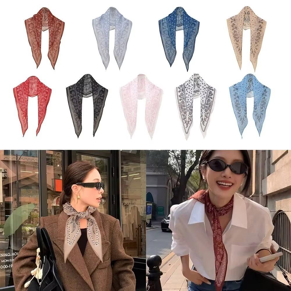 Versatile Retro Leopard Headscarf Cashew Print Hair Ribbons Headbands New Women Girls Hijab Wraps