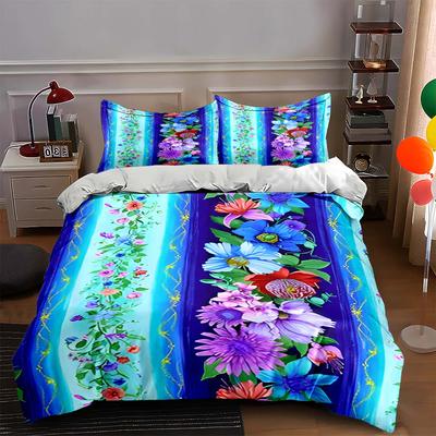 Floral Stripe Design. Bedding Duvet Cover Sets Duvet Covers Pillowcases Gifts (1 * Duvet Cover 2 * Pillowcases, Without Duvet Insert)
