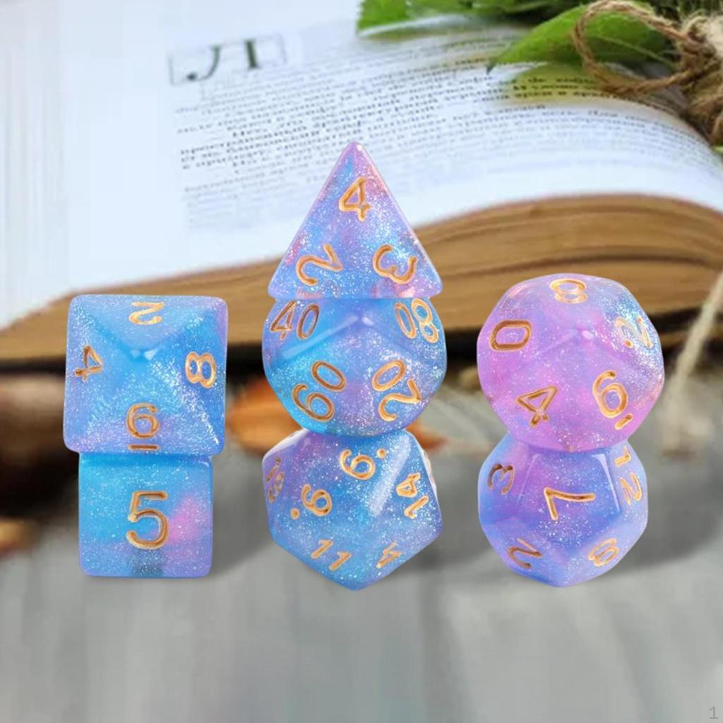 7 Pieces Acrylic Polyhedral Family Table Game for Gathering Board Cafe