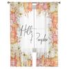 Thanksgiving Pumpkin Flowers Sheer Curtains For Living Room Bedroom Tulle Curtain For Kitchen Voile Curtain Blind Panels