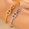 Copper-plated European and American high-end star micro-inlaid horseshoe  niche design light luxury fashion 