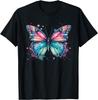 Watercolor Butterfly Splash Graphic Tee Unisex Casual Cotton T-Shirt Summer Trip