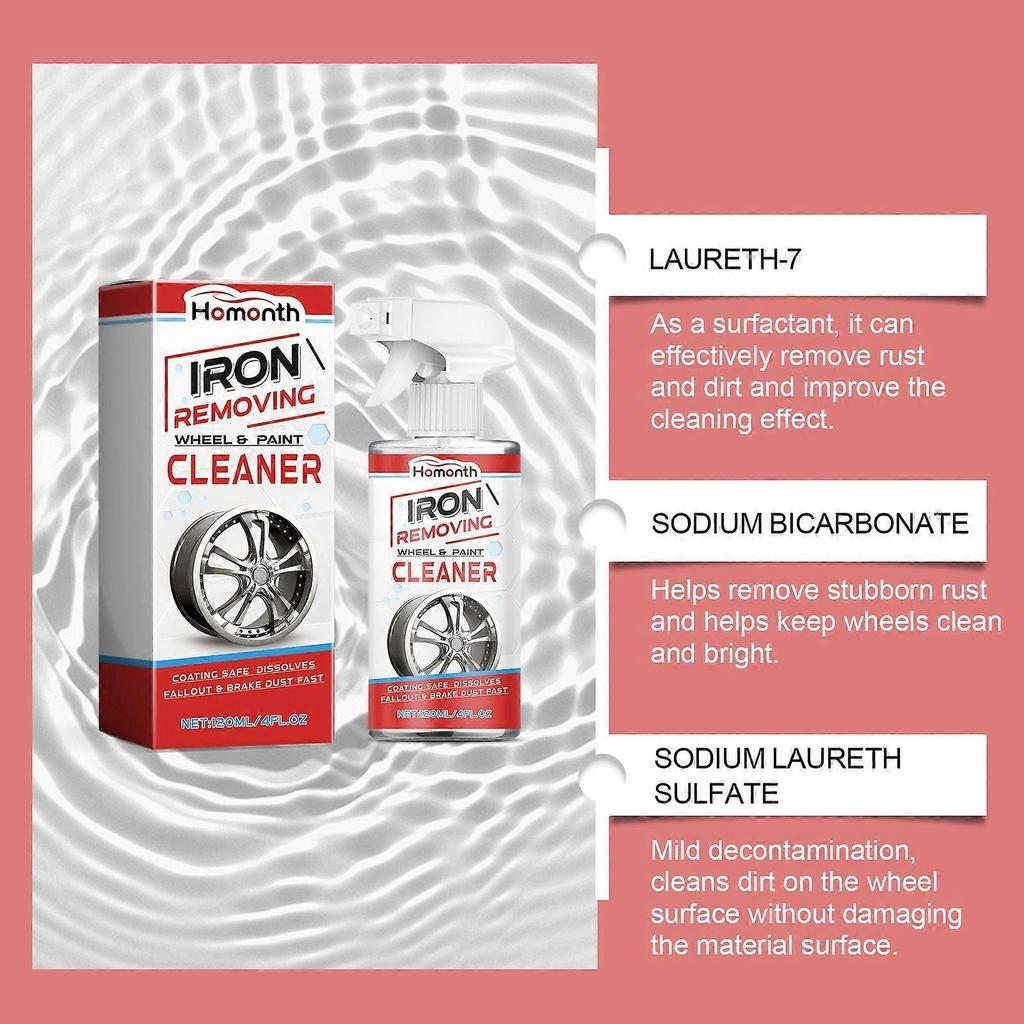 Homonth Car Wheel Hub Rust Removing Cleanser Car Tire Steel Ring Cleaning Decontamination Oil Maintenance Agent