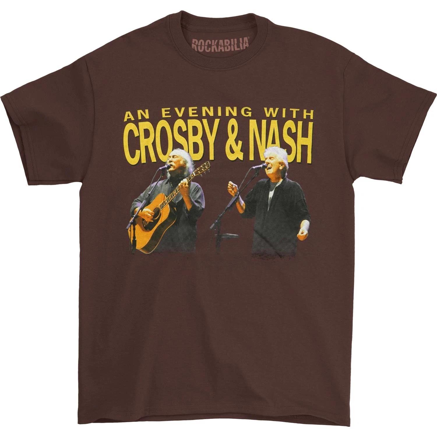 Men s Crosby Stills Nash Young T-shirt Small Maroon XXL