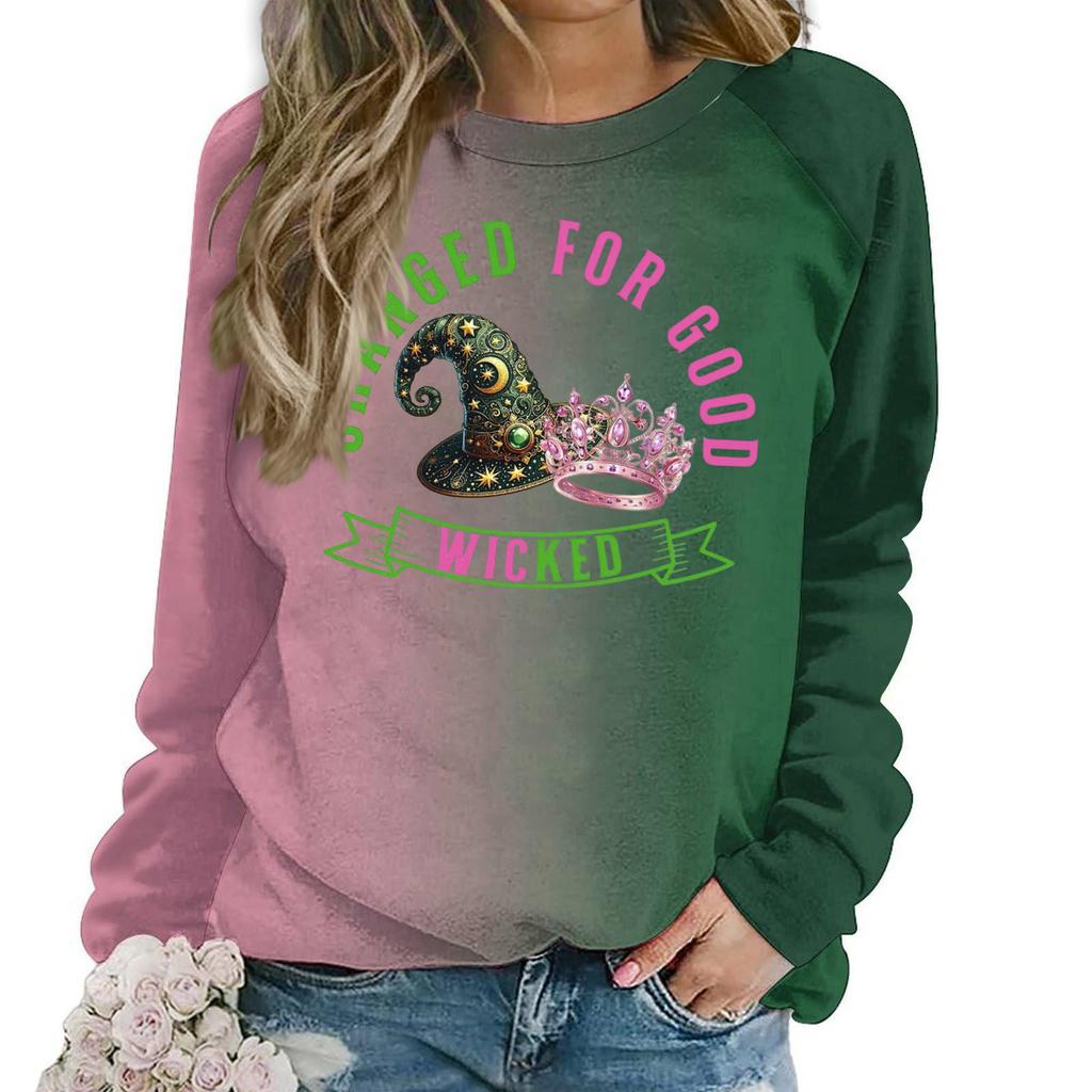 Women's Fashion Casual Long Sleeve Loose Printed Sweatshirt Top