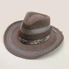 Tibetan Xinjiang Cattle Head Western Cowboy Hat Men And Women Shading Gradual Change Color Outdoor Mountaineering Straw Hat