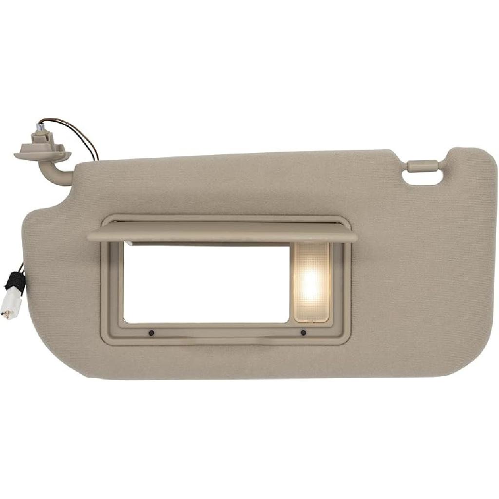 NHILES Driver Left Side Sun Visor Replacement Fits for KIA Sportage 2005-2010 Sunshade Without Light 85202-1F090LX Color Gray