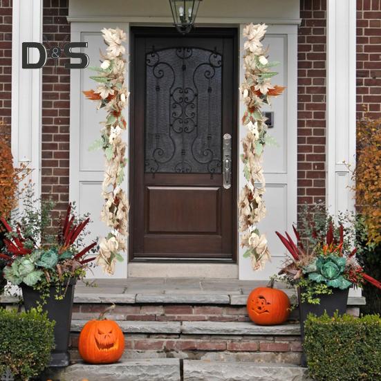 Autumn White Maple Vine Easy Care Harvest Decor Unique Design Rattan for Thanksgiving Halloween Accessories