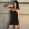 2026 European and American style eBay spring and summer new women's clothing solid color sexy tube top high waist hip dress women