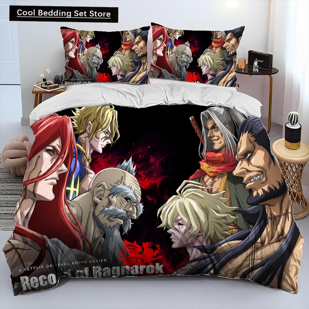 3D Tisk Anime Record of Ragnarok Přikrývka Ložní souprava Povlak na přikrývku Ložní souprava Povlak na přikrývku Povlak na polštář king Queen size Ložní souprava