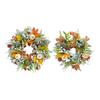 Simulated Wreath Autumn Maple Leaf Pumpkin Pine Cone Berry Wreath Realistic Simulated Fall Harvest Thanksgiving Door Decor
