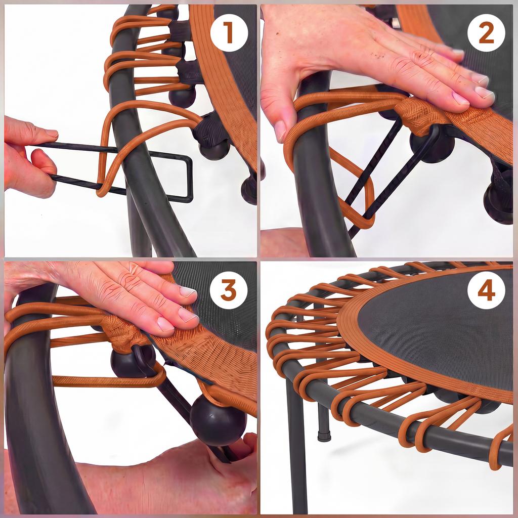 40 Foldable Fitness Trampoline Rebounder With Handle Orange
