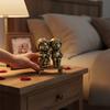 Elderly Couple Statue Brass Figurine with Bench MetalFinish for Couples, Desk