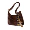 Stylish Crossbody Bag Trendy and Functional Shoulder Purse Sling Bags for Men and Women Retro Plaid Large Capacity Tote Bag