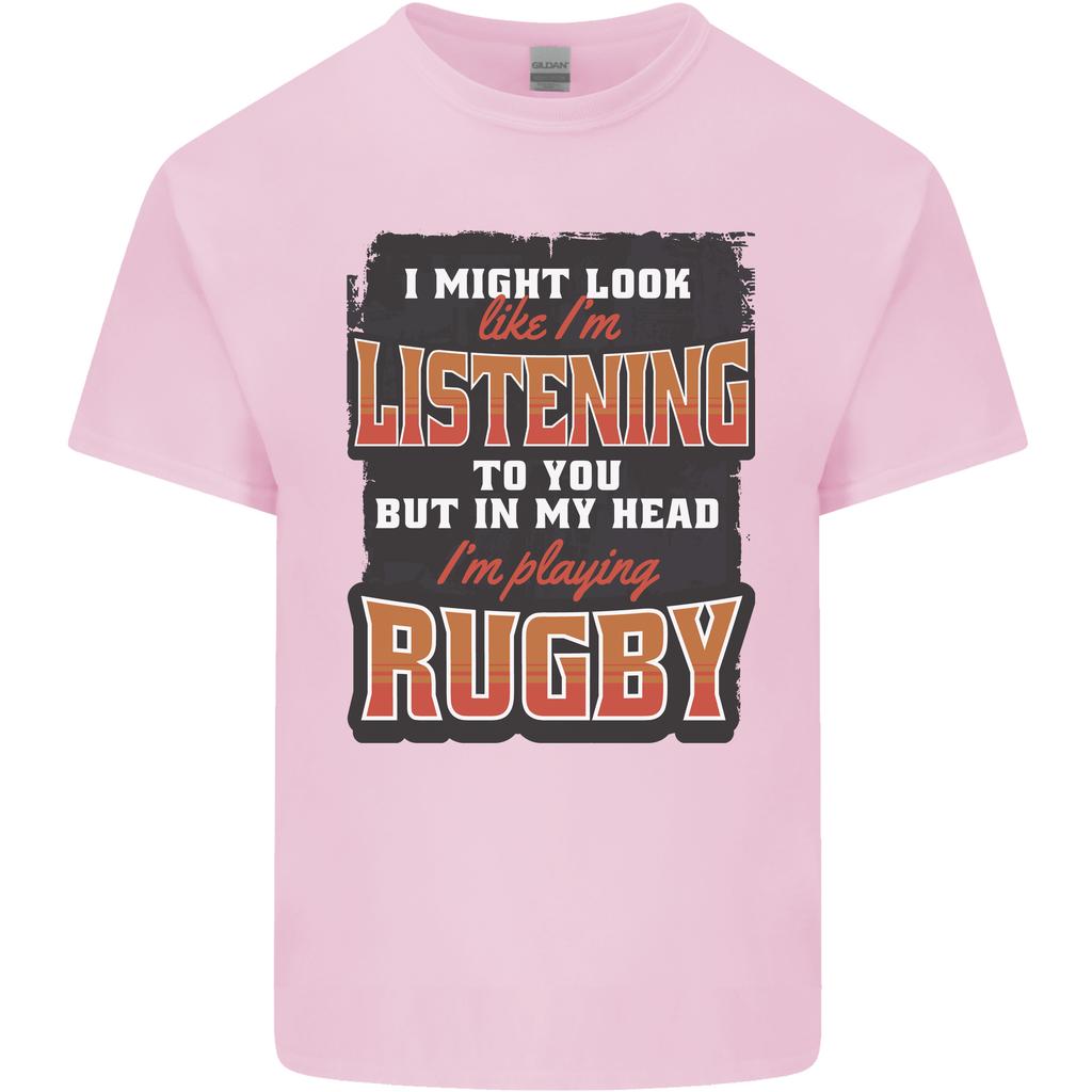 In My Head Im Playing Rugby Funny Unisexs Light Cotton TShirt