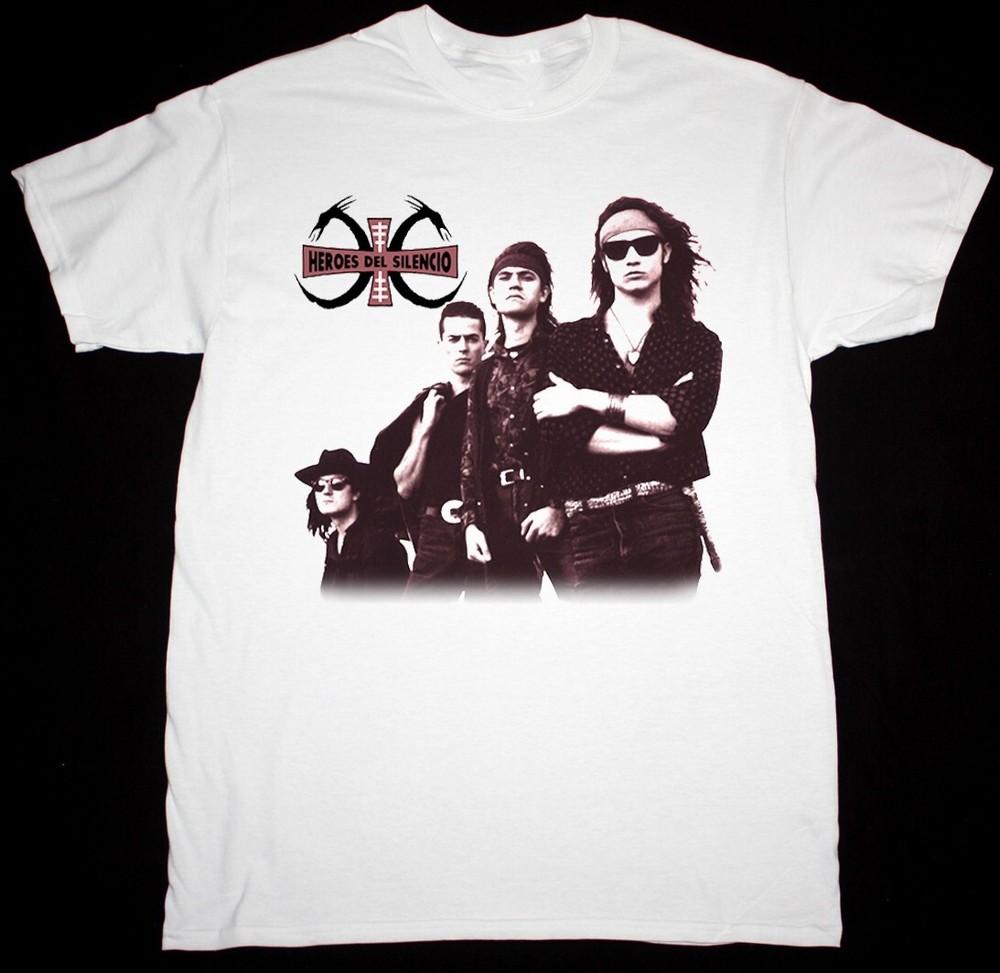 Vtg HEROES DEL SILENCIO Cotton White Unisex Full Size Shirt Unisex T-Shirt L