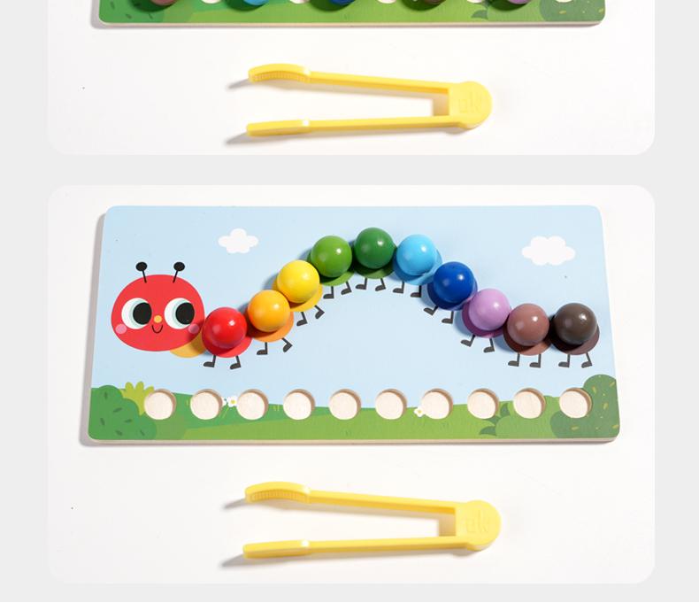 Caterpillar Operation Clip Bead Toy Color Concentration Training Parent-child Interaction Desktop Children's Puzzle Early Educat