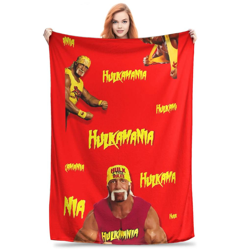 Hulk Hogan Wrestling Legend Plush Throw Blanket for Kids Soft Flannel Bedding Custom Quality Gift